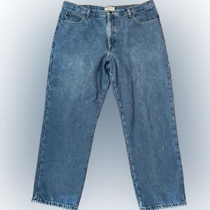 L.L. Bean Flannel Lined Classic Fit Men's Blue Denim Jeans Size 42